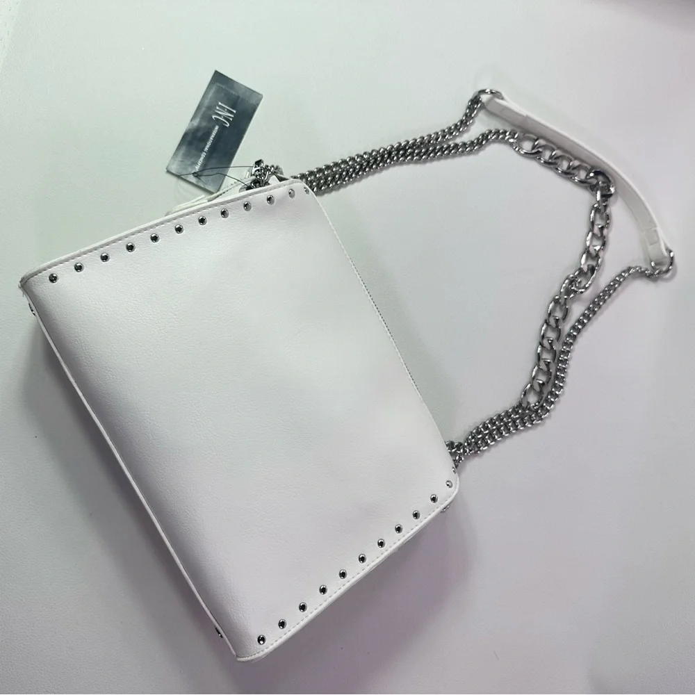 NEW I.N.C. WOMEN’S WHITE/VANILLA BONNIEE STUDDED CROSSBODY BAG - Picture 2 of 11